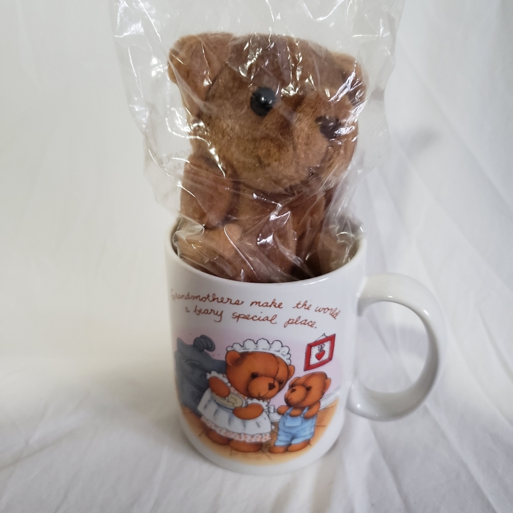 Vintage Avon Bears Grandmother Coffee Cup Mug with Plush Bear